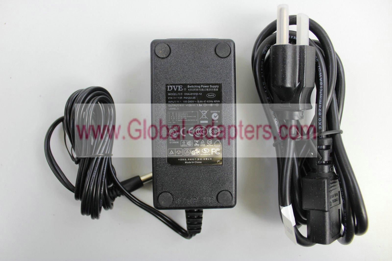 NEW DVE DSA-0151D-12 PS12U-21E Power Switching Supply AC Adapter 12V 1.5A - Click Image to Close